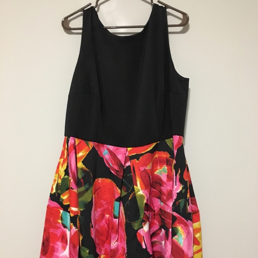 Black & Floral Semiformal Dress